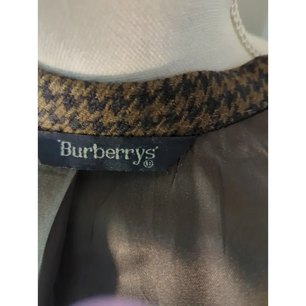 Vintage Burberrys 100% Wool Houndstooth Blazer